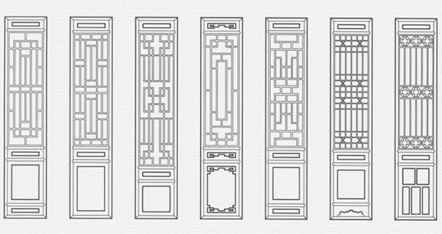 习水常用中式仿古花窗图案隔断设计图